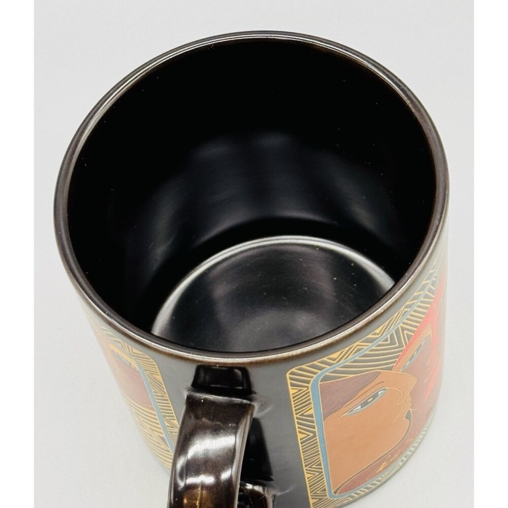Laurel Burch Ancient Ancestors Egyptian‎ Coffee Mug 1988 Japan Gold Vintage - Picture 6 of 9